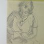 Antique Drawing Pencil On paper Shapes Female France Early Xx Century BM53.6B