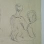 Antique Drawing Pencil On paper Shapes Female France Early Xx Century BM53.6B
