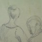 Antique Drawing Pencil On paper Shapes Female France Early Xx Century BM53.6B