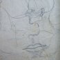 Drawing Antique Studio Face Human Pencil On paper Years 40 Sketch P28.6