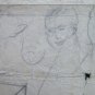 Drawing Antique Studio Face Human Pencil On paper Years 40 Sketch P28.6