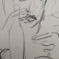 Old Sketch Pencil On paper Portrait Drawing Studio Preparatory P28.8