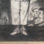 Large Drawing Antique Inspired Watteau Pierrot Pierre Duteurtre Dut BM53.1 H