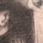 Large Drawing Antique Inspired Watteau Pierrot Pierre Duteurtre Dut BM53.1 H