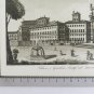 Engraving Antique Gandini Francesco Palace & Garden Pontif.io On Quirinale VS11