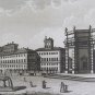Engraving Antique Gandini Francesco Palace & Garden Pontif.io On Quirinale VS11