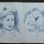 Old Drawing Sketch Studio For Portrait Male Faces Human Vintage P28.6
