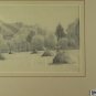 Drawing Antique landscape Countryside Signed Goerg Painting Pencil paper BM53.6B