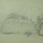 Parc The Grange Geneve Swiss View Drawing Antique Pencil On paper BM53.6C