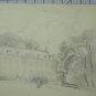 Parc The Grange Geneve Swiss View Drawing Antique Pencil On paper BM53.6C