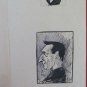 Collection Of drawings Antique Signed M.Serive Portrait Caricature 1900 BM53.5H