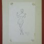 Collection Of drawings Antique Signed M.Serive Portrait Caricature 1900 BM53.5H