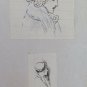 Collection Of drawings Antique Signed M.Serive Portrait Caricature 1900 BM53.5H