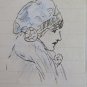 Collection Of drawings Antique Signed M.Serive Portrait Caricature 1900 BM53.5H