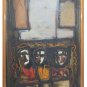 Painting Abstract by Gianni Castagneto 1933-2019 Painting oil On Board Signed XM