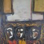 Painting Abstract by Gianni Castagneto 1933-2019 Painting oil On Board Signed XM