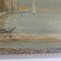 Small Painting oil On Board Signed Reynaud View Sea Marine landscape Bsn