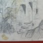 Drawing Antique Pencil On paper View Castle IN Ravine landscape BM53.5F