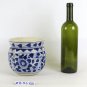 Jar Antique Jar IN Ceramic White Blue Painting Hand Cache Pot Planter VS5