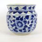 Jar Antique Jar IN Ceramic White Blue Painting Hand Cache Pot Planter VS5