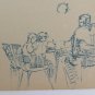 Drawing Antique Sketch Children School Pen paper Signed Reinoltz 1935 BM53.2