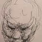 Three drawings Portrait Man Woman Old Vintage Pen On paper Years' 60 P28.8