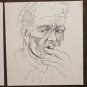 Three drawings Portrait Man Woman Old Vintage Pen On paper Years' 60 P28.8