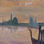View Of Lagoon Of Venice Old Painting Oval Painting On Board Bsn
