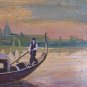 View Of Lagoon Of Venice Old Painting Oval Painting On Board Bsn