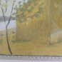 Old Painting Technical Mixed View Church Countryside France 1937 BM53.6D