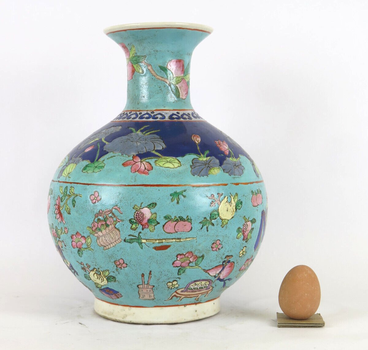 Jar Chinese IN Ceramic Hand-Painted Vintage Multi Chinese Asia CM11