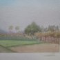 Small Painting Vintage landscape Countryside Watercolour On paper