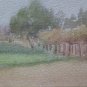 Small Painting Vintage landscape Countryside Watercolour On paper