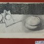 Antique Drawing China On paper Inside With Items On Table France 900 BM53.5b