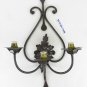 Old Wall Wrought Iron Forged by Hand Three Flames Light Wall CH39