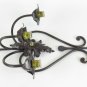 Old Wall Wrought Iron Forged by Hand Three Flames Light Wall CH39