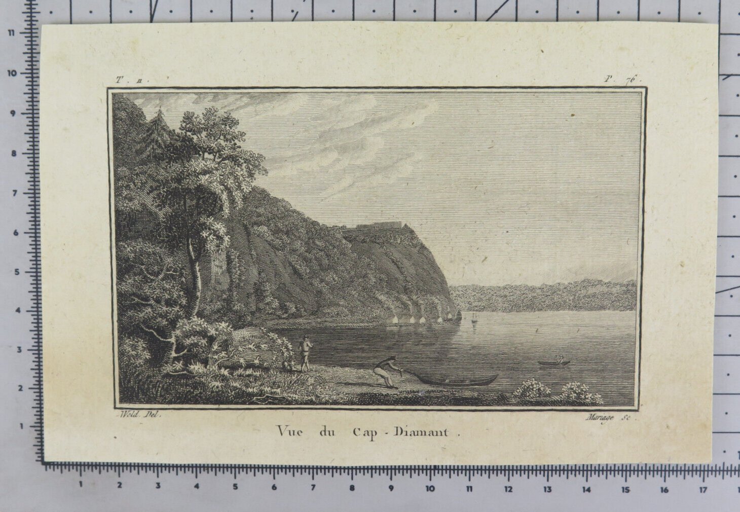 Engraving Antique Vue Du Cap Diamant For Weld Isaac landscape Incision VS11