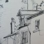 Old Drawing China On paper Glimpse View Country Characters Signed BM53.5E