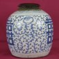 Jar Antique Chinese Ceramics White Blue Symbol Felicita' Groom Matrimonio CM2