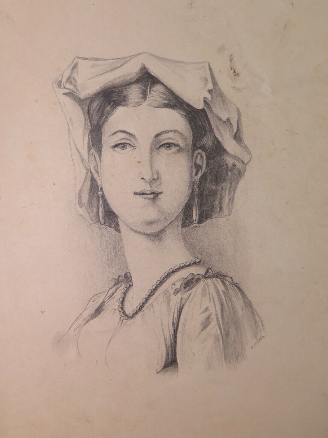 Portrait Of Young Women Disgno Antique French Beginning Century France BM53.6B