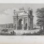 Engraving Antique Audot Edit. Arc Of Simplon Milan View VS11