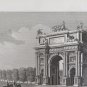 Engraving Antique Audot Edit. Arc Of Simplon Milan View VS11