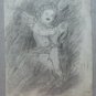 Angel Putto Angel Old Drawing Pencil On paper Collection Spanish MD10