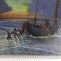 Old Painting landscape Sea Nightfall Painting Signed Reynaud Years' 70 Bsn