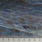 Old Painting landscape Sea Nightfall Painting Signed Reynaud Years' 70 Bsn