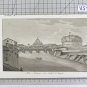 Engraving Antique Mole Adriana Now Castel S.Angelo Gandini Francesco VS11