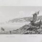 Engraving Antique Milan Posillipo Hill Naples View Audot Edit VS11
