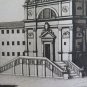 Engraving Antique Gandini Francesco Square Of Trinity Of' Monti IN Rome VS11