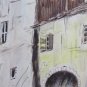 Small Painting View by Country Acqurello On Cardboard Painter Piedmont Bsn