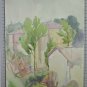 Old Painting Watercolour Sketch View from The Window Painter Pancaldi